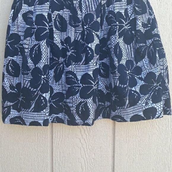 Twentyone Skirt Retro Mini Balloon Bubble Pockets Black White Flower Print Sz L - Picture 7 of 8